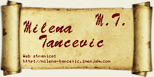 Milena Tančević vizit kartica